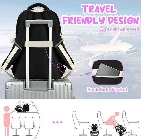 حقيبة ظهر للمدرسة للبنات ، حقيبة الظهر المحمول 15.6 بوصة الأطفال الابتدائية الأوسط المدارس الثانوية حقيبة مكافحة السرقة لطيبة الكتب الكلية للمراهقين الفتيات الطلاب in Kuwait