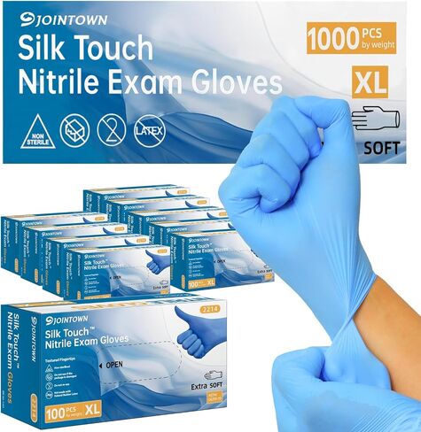 Nitrile Exam Gloves, 3.5-Mil Blue Gloves Disposable Latex-Free, Extra Soft Medical Gloves Medium 100 Pcs, Powder-Free for Medical, Cleaning, Cooking, Esthetician, Food-Safe Nitrile Gloves, M in Saudi Arabia