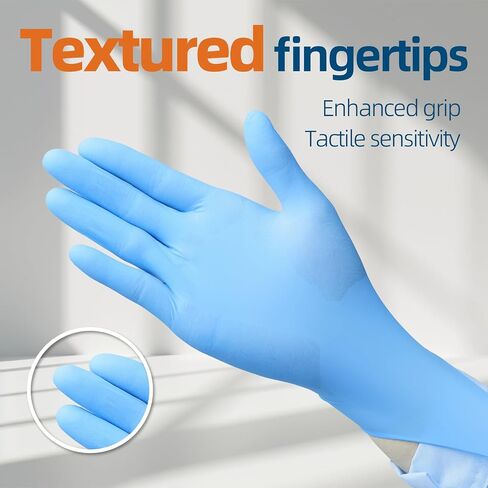 Nitrile Exam Gloves, 3.5-Mil Blue Gloves Disposable Latex-Free, Extra Soft Medical Gloves Medium 100 Pcs, Powder-Free for Medical, Cleaning, Cooking, Esthetician, Food-Safe Nitrile Gloves, M in Saudi Arabia