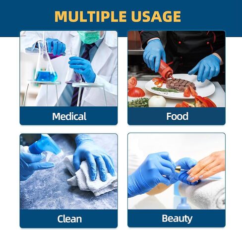 Nitrile Exam Gloves, 3.5-Mil Blue Gloves Disposable Latex-Free, Extra Soft Medical Gloves Medium 100 Pcs, Powder-Free for Medical, Cleaning, Cooking, Esthetician, Food-Safe Nitrile Gloves, M in Saudi Arabia