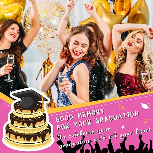 Boao 36 Pcs Graduation Cake Decorations Congrats Grad Cake Toppers Class of 2025 Cap Diploma She Believed She Could Rose Butterfly Decor for Girls 2025 Graduation Party Supplies(Pink) in Saudi Arabia