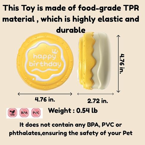 Dog Birthday Toy - Food Grade Material, Safe & Floatable - Delicious Strawberry Scent - Squeaky Teething & Grinding - Indoor/Outdoor Birthday Cake Dog Toy - Happy Birthday Dog Toy Decorations in Saudi Arabia