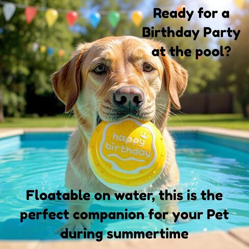 Dog Birthday Toy - Food Grade Material, Safe & Floatable - Delicious Strawberry Scent - Squeaky Teething & Grinding - Indoor/Outdoor Birthday Cake Dog Toy - Happy Birthday Dog Toy Decorations in Saudi Arabia