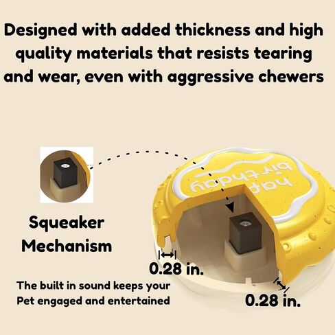 Dog Birthday Toy - Food Grade Material, Safe & Floatable - Delicious Strawberry Scent - Squeaky Teething & Grinding - Indoor/Outdoor Birthday Cake Dog Toy - Happy Birthday Dog Toy Decorations in Saudi Arabia