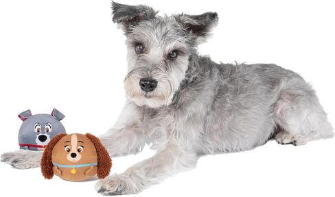 Disney Lady and The Tramp Squeaky Plush Dog Toy 2-Pack - Two 3.5-Inch Plush with Squeakers Inside in Saudi Arabia