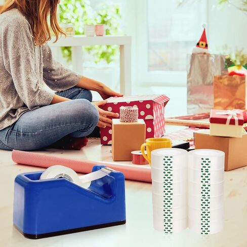 12 Rolls Clear Tape ، تعبئة الشريط الشفافة ، شريط التفاف الهدية 3/4 * 900 بوصة لالتفاف الهدايا للمكتب ، المنزل ، المدرسة in Kuwait