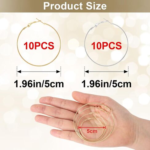 10pcs Earrings Hoop Findings for Women, Hypoallergenic Gold Plated Earrings Findings, Metal Cartilage Piercing Ball Ear Loop Set for DIY Crafts Jewelry Making- Gold & Silver in Saudi Arabia