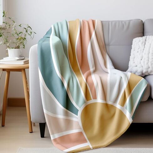 بطانية HIWX Boho، بطانية حضانة ملونة بأشعة الشمس المشرقة، بطانية تأكيد ملهمة، بطانية أطفال، بطانيات للأطفال الصغار للفتيات والأولاد، بطانية أطفال بوهو، 50 × 60 بوصة in Saudi Arabia