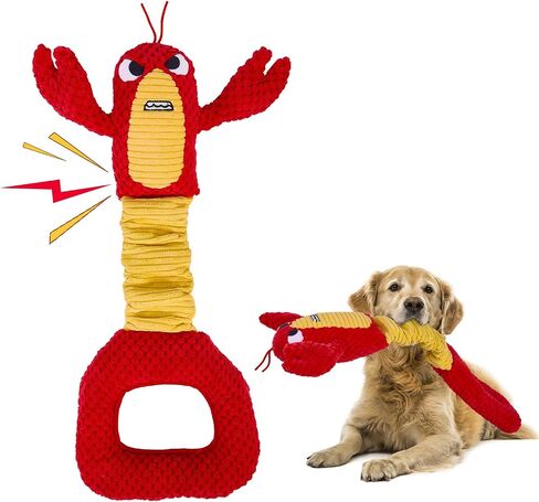 Squeaky Dog Puppy Toys, Stuffed Plush Animal to Keep Them Busy for Small Medium Large Dogs & Aggressive Chewers, Soft Indestructible Pet Chew Toys with Crinkle Paper, Best Tug of War Stuff for Puppies in Kuwait