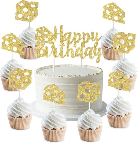 25 Pcs Holy Cannoli I’m One Birthday Cake & Cupcake Topper Set, Red Glitter Happy Birthday Cake Topper Decor, Italian Food Theme Cupcake Picks for 1st Birthday Party Supplies in Saudi Arabia