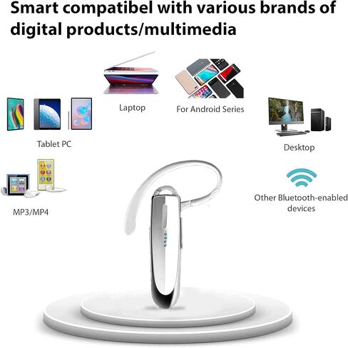 سماعة أذن بلوتوث لاسلكية V5.0 CSR لهاتف Samsung Galaxy S6 إلى S23 Ultra/Galaxy A/Z Flip & Fold / A8 Tab، سماعة ميكروفون مقاومة للماء IPX3 CVC 6.0 مزدوجة إلغاء الضوضاء ووقت التحدث/وقت التشغيل 24 ساعة in Kuwait