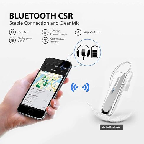 سماعة أذن بلوتوث لاسلكية V5.0 CSR لهاتف Samsung Galaxy S6 إلى S23 Ultra/Galaxy A/Z Flip & Fold / A8 Tab، سماعة ميكروفون مقاومة للماء IPX3 CVC 6.0 مزدوجة إلغاء الضوضاء ووقت التحدث/وقت التشغيل 24 ساعة in Kuwait