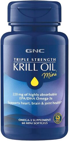 GNC Triple Strength Krill Oil, 30 Softgels, for Join, Skin, Eye, and Heart Health in Saudi Arabia