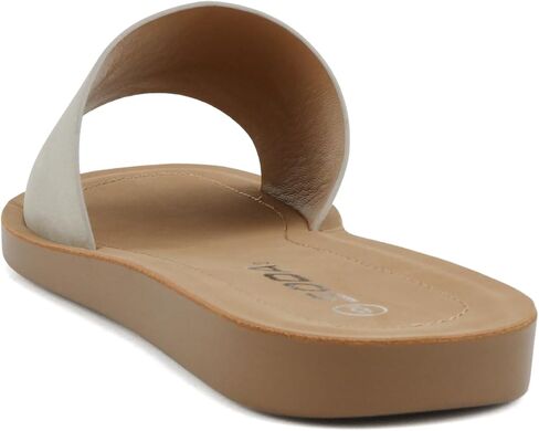 SODA Shoes Women Flip Flops Basic Plain Slippers Slip On Sandals Slides Casual Peep Toe Beach EFRON-S Black Nubuck NBPU 11 in Saudi Arabia