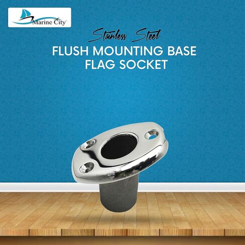MARINE CITY 316 Grade Stainless Steel Durable Deck Flush Mounting Base Flag Socket Grade T-Handle (Fits for 1 Inch Pole) for Boats – Yachts – Marines – Hardware Accessories (Pack of 1) in Kuwait