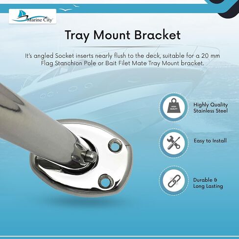 MARINE CITY 316 Grade Stainless Steel Durable Deck Flush Mounting Base Flag Socket Grade T-Handle (Fits for 1 Inch Pole) for Boats – Yachts – Marines – Hardware Accessories (Pack of 1) in Kuwait