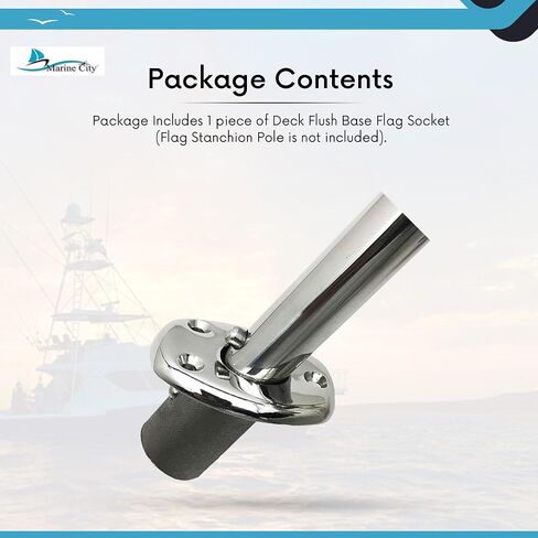 MARINE CITY 316 Grade Stainless Steel Durable Deck Flush Mounting Base Flag Socket Grade T-Handle (Fits for 1 Inch Pole) for Boats – Yachts – Marines – Hardware Accessories (Pack of 1) in Kuwait