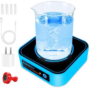 محرك مغناطيسي 3000 دورة في الدقيقة، لوحة تحريك مغناطيسية مع قضيب تحريك و5 سرعات لضبط السرعة، خلاط مغناطيسي صغير، سعة التحريك القصوى 2000 مل - أصفر in Kuwait