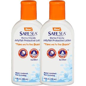 غسول سيف سي المضاد لدغات قنديل البحر، غير سام وصديق للبيئة ومقاوم للماء بدرجة عالية - غسول قنديل البحر وقمل البحر بدون عامل حماية من الشمس للأطفال والكبار. (زجاجة 4 أونصة، عبوة واحدة) in Kuwait