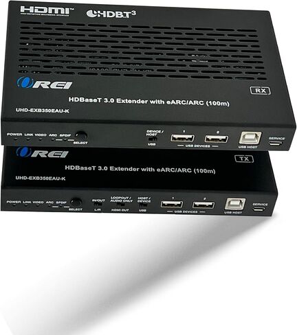 موسع OREI 8K KVM eARC HDMI Balun HDBaseT 3.0 UltraHD 4K @ 120 هرتز 4:4:4 عبر كابل CAT6/7 فردي مع USB، VRR، LAN، Dolby Vision، CEC، ARC ودعم IR، RS-232 حتى 330 قدم مخرج صوت - إثبات المفهوم in Saudi Arabia