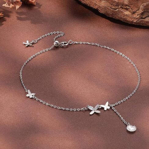 UTISUVIKO Heart Anklet for Women S925 Sterling Silver Adjustable Girl Summer Beach Foot Chain Cute Heart Anklet Bracelets Mother's Day Graduation Jewelry Gifts for Mom Wife Girlfriend in Saudi Arabia