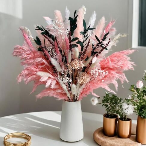 Pampas Grass Bouquet , Dried Flower Bouquet,Blue Dried Flowers, Blue Pampas Grass Decor, Blue Flowers Boho Decor Bouquet for Blue Bathroom Decor Home Decor in Saudi Arabia