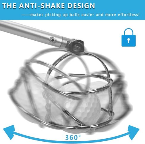 مسترد كرة الجولف، أداة مسترد كرة الجولف من الفولاذ المقاوم للصدأ، مسترد كرة جولف تلسكوبي (15-78 بوصة) للمياه منتقي كرات الجولف، ملحقات الجولف هدية الجولف in Kuwait