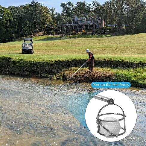 مسترد كرة الجولف، أداة مسترد كرة الجولف من الفولاذ المقاوم للصدأ، مسترد كرة جولف تلسكوبي (15-78 بوصة) للمياه منتقي كرات الجولف، ملحقات الجولف هدية الجولف in Kuwait