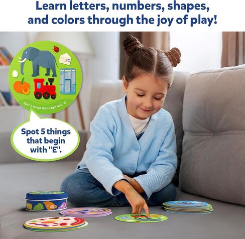 Skillmatics Card Game for Toddlers - Jump & Learn Letters, Numbers, Shapes & Colors, Preschool Learning, Travel Toys, Gifts for Kids Ages 2, 3, 4, 5 in Kuwait