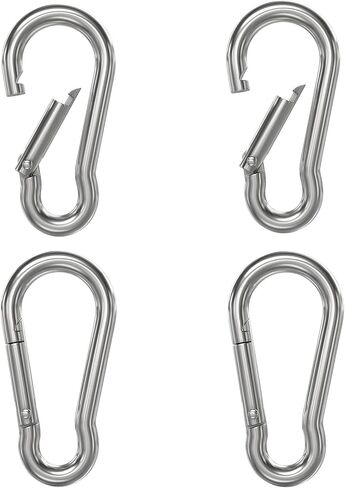 2 PCS 304 Stainless Steel Carabiner Clip Spring Snap Hook M8 3.14inch Hook Heavy Duty Carabiner Clips for Keychain Outdoor, Climbing, Camping, Hiking, Traveling in Saudi Arabia
