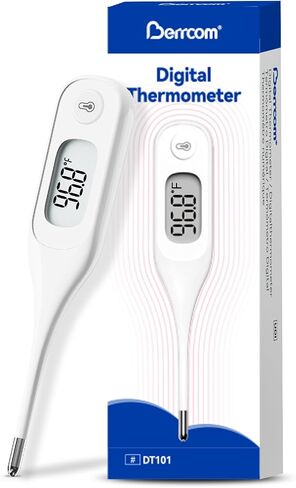 Berrcom Digital Thermometer for Adults, Oral and Underarm Thermometer for Baby and Kids Medical Thermometer with Fever Alarm Rectal Thermometer with Soft Tips in Saudi Arabia