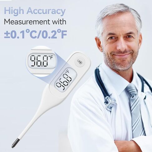Berrcom Digital Thermometer for Adults, Oral and Underarm Thermometer for Baby and Kids Medical Thermometer with Fever Alarm Rectal Thermometer with Soft Tips in Saudi Arabia