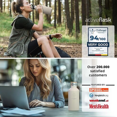 زجاجة مياه من الفولاذ المقاوم للصدأ مع شفاطة ومصفاة و3 أغطية: قارورة نشطة معزولة بتفريغ الهواء سعة 18/32 أونصة، زجاجات للشرب باردة وساخنة: كوب حراري مزدوج للشرب في الهواء الطلق والشاي والقهوة والرياضة والدراجة الرياضية in Kuwait