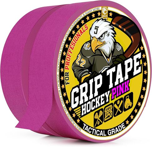 2 PACK PINK Hockey Tape - Multipurpose Cloth Tape Roll for Field Ice & Roller Hockey Stick, Blade & Handle protector - Over Grip for Lacrosse Baseball Bat Pullup Bars - Sports Gifts, Accessories in Saudi Arabia