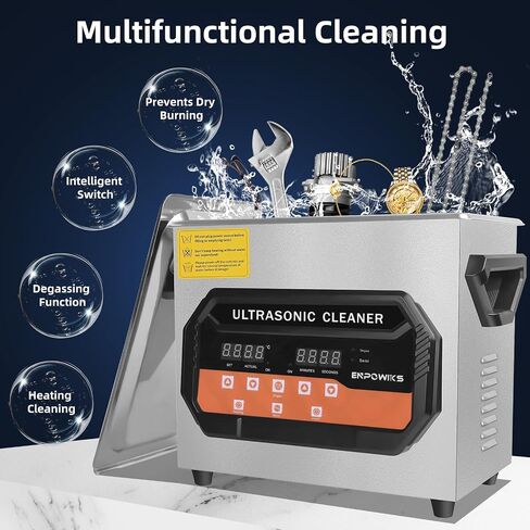 Ultrasonic Cleaner 3L with Heater and Timer, Ultrasonic Cleaning Machine with 40kHz SUS 304 Stainless Steel, Sonic Cavitation Machine with Digital Control for Professional Jewelry Watch Glasses in Saudi Arabia