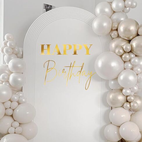 Happy Birthday Party Decal Sign - Birthday Decal for Balloon Arch Decorations,Photography Backgrounds for Birthday Parties (Brown hb Decal) in Saudi Arabia