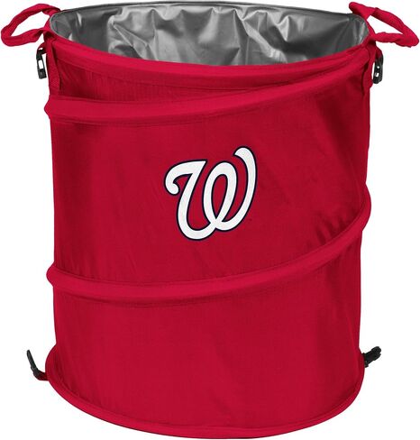 Logo Brands MLB Washington Nationals Collapsible 3-in-1 Sporting Cooler Trash Can, Red in Saudi Arabia
