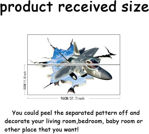 SUPERDANT 3D Break Sky Wall Sticker 3D Clouds Funny Wall Decals Ceiling Vinyl Watercolor DIY Vinyl Sky Wallpaper Art Decor for Kids Room Living Room Nursery Bedroom Playroom 3D Wall Stickers Decor in Kuwait