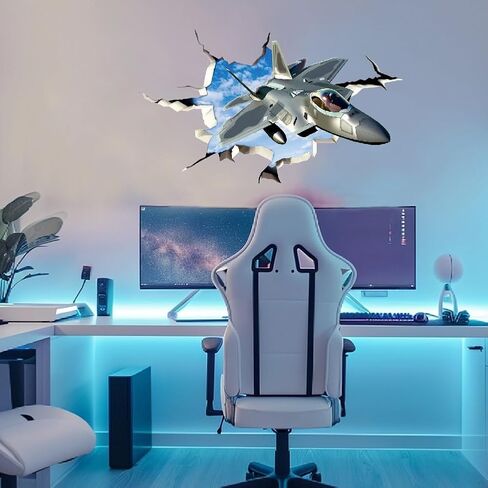 SUPERDANT 3D Break Sky Wall Sticker 3D Clouds Funny Wall Decals Ceiling Vinyl Watercolor DIY Vinyl Sky Wallpaper Art Decor for Kids Room Living Room Nursery Bedroom Playroom 3D Wall Stickers Decor in Kuwait