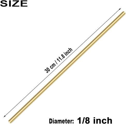 2PCS 9.5mm Solid Round Brass Rod Lathe Bar Stock Kit for DIY Craft Tool, 3/8 inch in Diameter 12 inch in Length in Kuwait