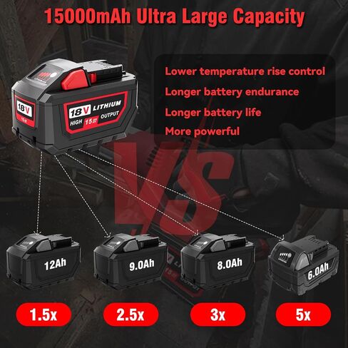 Replacement for All Milwaukee M18 Battery 6.0A 48-11-1820 48-11-1850 48-11-1828 48-11-10 Cordless Power Tools 18V Lithium Battery in Saudi Arabia