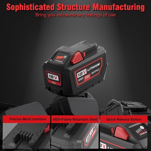 Replacement for All Milwaukee M18 Battery 6.0A 48-11-1820 48-11-1850 48-11-1828 48-11-10 Cordless Power Tools 18V Lithium Battery in Saudi Arabia