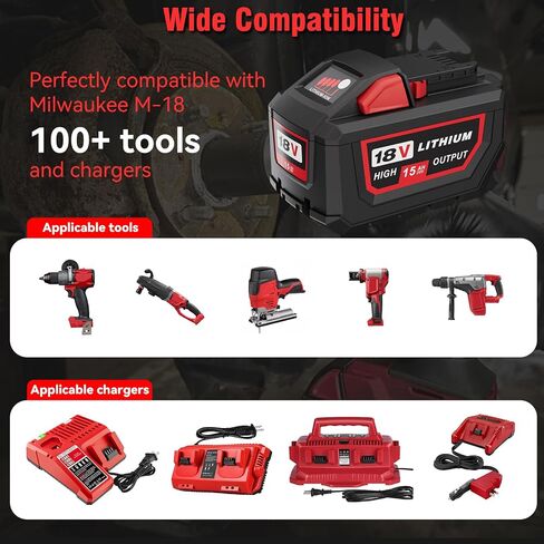 Replacement for All Milwaukee M18 Battery 6.0A 48-11-1820 48-11-1850 48-11-1828 48-11-10 Cordless Power Tools 18V Lithium Battery in Saudi Arabia