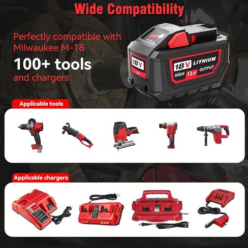 Replacement for All Milwaukee M18 Battery 6.0A 48-11-1820 48-11-1850 48-11-1828 48-11-10 Cordless Power Tools 18V Lithium Battery in Saudi Arabia