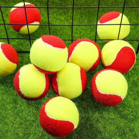 24 Pack Tennis Balls for Kids 75% Low Compression Stage Kids Tennis Ball Bulk for Beginners Ball Machine Training Transition Practicing PET Dog Playing Practice on Short 36 Foot Court in Saudi Arabia