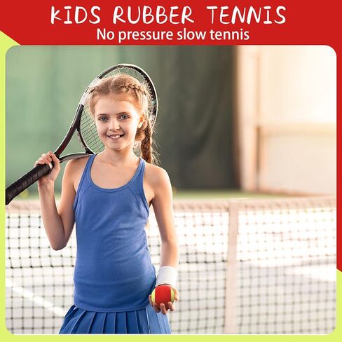 24 Pack Tennis Balls for Kids 75% Low Compression Stage Kids Tennis Ball Bulk for Beginners Ball Machine Training Transition Practicing PET Dog Playing Practice on Short 36 Foot Court in Saudi Arabia