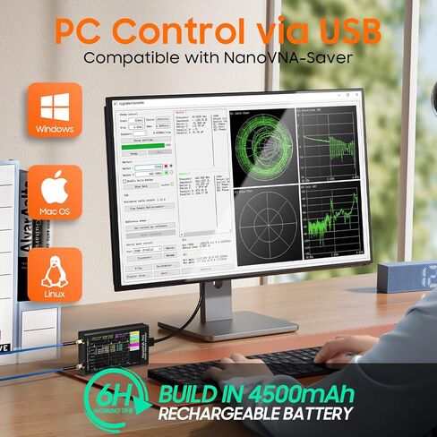 NanoVNA-F V2 Vector Netwerk Analyzer 3 جيجا هرتز، شاشة TFT 4.3 بوصة، محلل هوائي NanoVNA غلاف معدني مع 5000 مللي أمبير، NanoVNA V2 HF VHF UHF VNA قياس الجهد S-Parameter SWR، مخطط سميث لتأخير المرحلة in Saudi Arabia