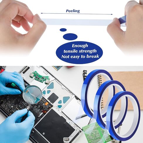10 Rolls 10mm x 30m (98ft) Heat Transfer Tape Blue Heat Resistant Tape Adhesive Sublimation Tape, No Residue, Heat Press Tape for Industrial Processing Electronic Soldering Insulation in Saudi Arabia