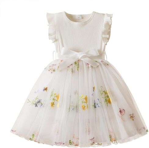 NNJXD Baby Girl Flower Embroidery Tulle Dress Elegant Toddler Birthday Party Dresses in Saudi Arabia
