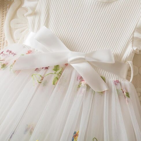 NNJXD Baby Girl Flower Embroidery Tulle Dress Elegant Toddler Birthday Party Dresses in Saudi Arabia